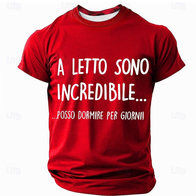 Men's Funny Graphic T-Shirt: 'In Bed I'm Incredible, I Can Sleep for Days!' - Lifestyle Humor Short Sleeve Tee3