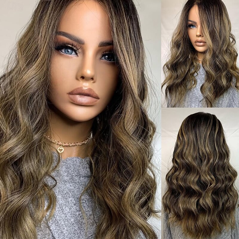 Remy Human Hair 5x5 Closure 13x4 Lace Front Wig Free Part Brazilian Hair Wavy Multi-color Wig 150% 180% Density with Baby Hair Highlighted / Balayage Hair 100% Virgin Glueless Pre-Plucked For Women3