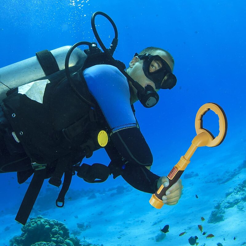 PulseDive Scuba Metal Detector, Pulse Induction 8" Coil, Frequency 3kHz, Yellow3