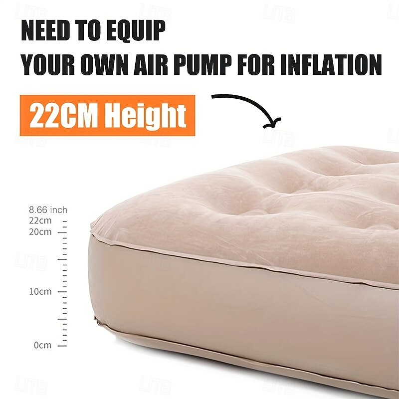 1pc Portable Lightweight Inflatable Bed  Outdoor Tent Camping Single Sleeping Pad Standard Soft Inflatable Mattress Can Be Used at Home for Floor Nap Without Pump3