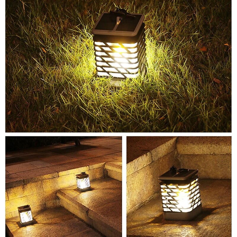 Solar Lantern Hanging Solar Pathway Lights Outdoor Waterproof Flickering Flameless LED Candle Lighting Solar Powered Lanterns Decorations for Tree Porch Yard Garde Patio4