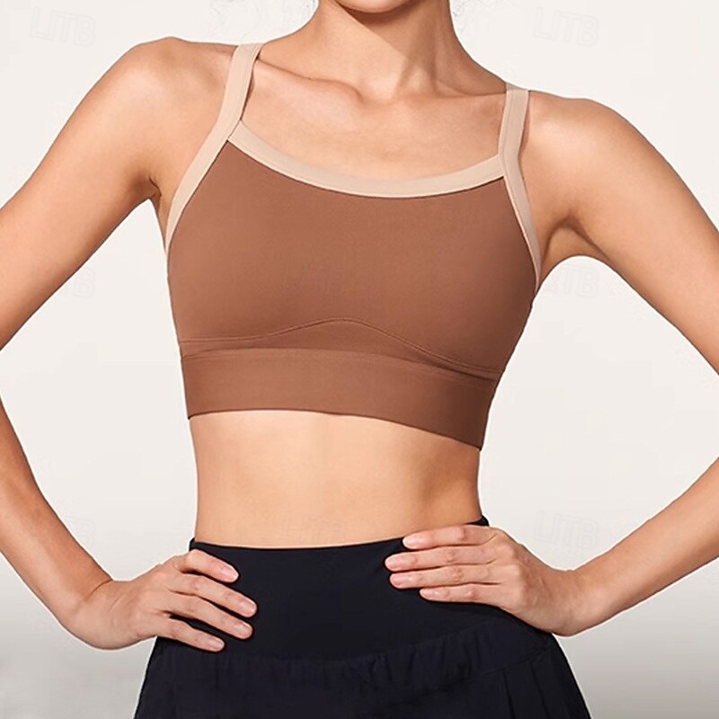 Women's Workout Tank Tops Sports Bra Underwear High Supports Breathable Wireless Padded Solid / Plain Color Sport Activewear Black White Gym Fitness Yoga3