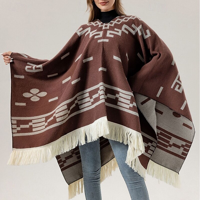 Women's Women's Shawls & Wraps Street Daily Date Black Red Scarf Print