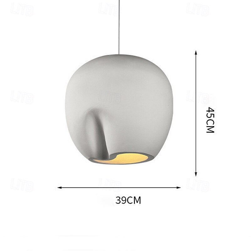 Minimalist White Art Deco Pendant Light, Polystyrene Materia, Warm White White Light, E26 E27, Adjustable Chain4