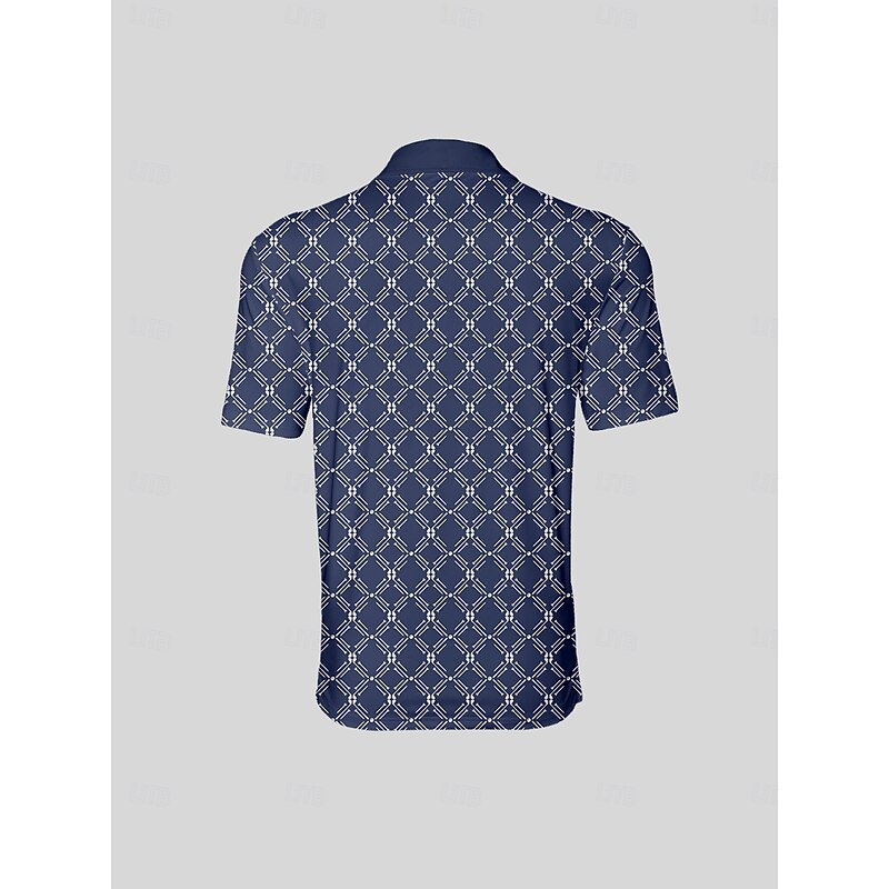 Men's Golf Polo Shirt Navy Blue Short Sleeve Top Golf Attire Clothes Outfits Wear Apparel2