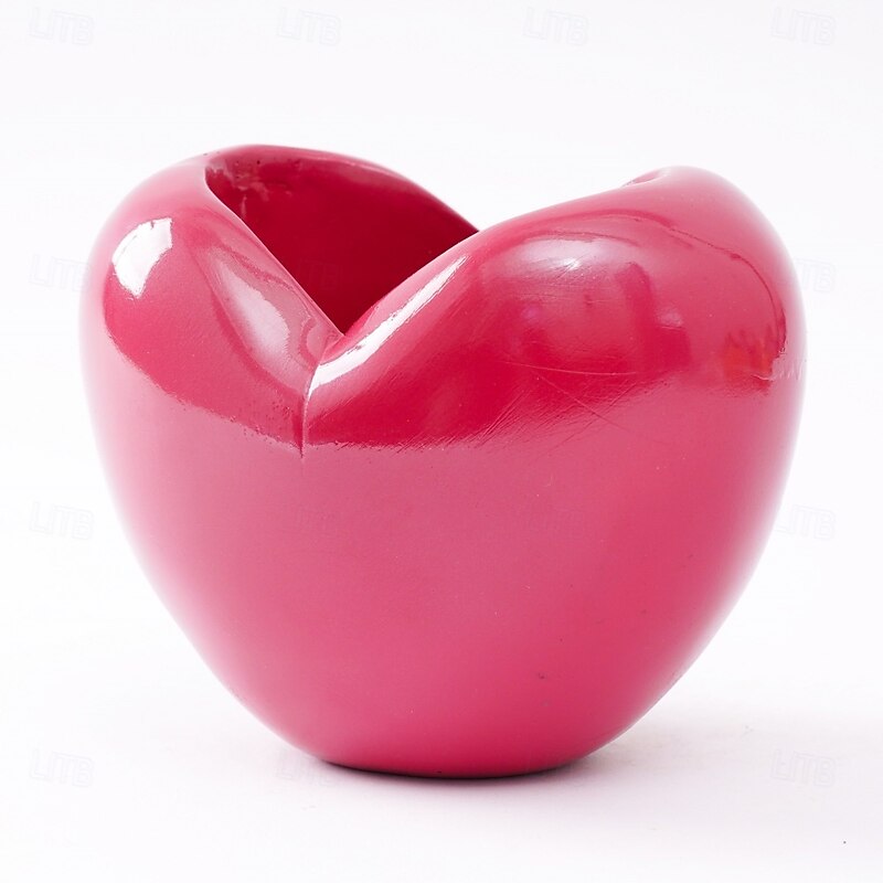 Pen Holder 3D Heart Shaped Storage Organizer Cute Desktop Decoration for Girls Makeup Brush Holder Stationery Container Romantic Vanity Table Accessory Gift Idea3