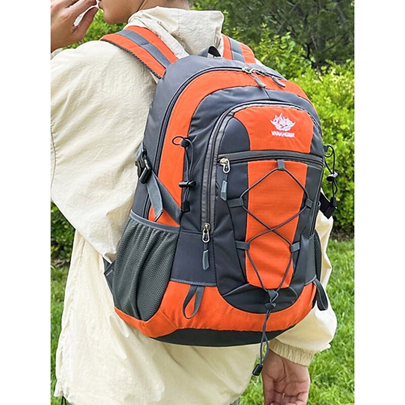 Men's Waterproof Hiking Backpack – Outdoor Camping Rucksack with Water-Repellent and Scratch-Resistant Fabric, Multiple Compartments and Elastic Cord for Travel, Climbing or School2