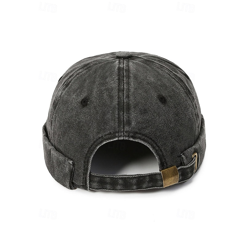 Men's Vintage Cuffed Docker Cap – Adjustable Polyester Workman Beanie Hat for Urban Streetwear, Casual and Outdoor Use4