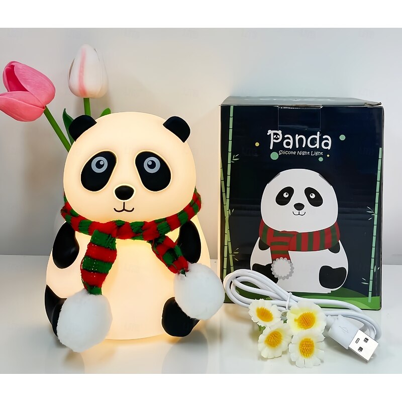 Night Light, Cute lamp Gifts for Kids,Dimmable Silicone Animal Nursery Night Light, Kawaii Rechargeable Bedside Touch Lamp,Room Decor Light4