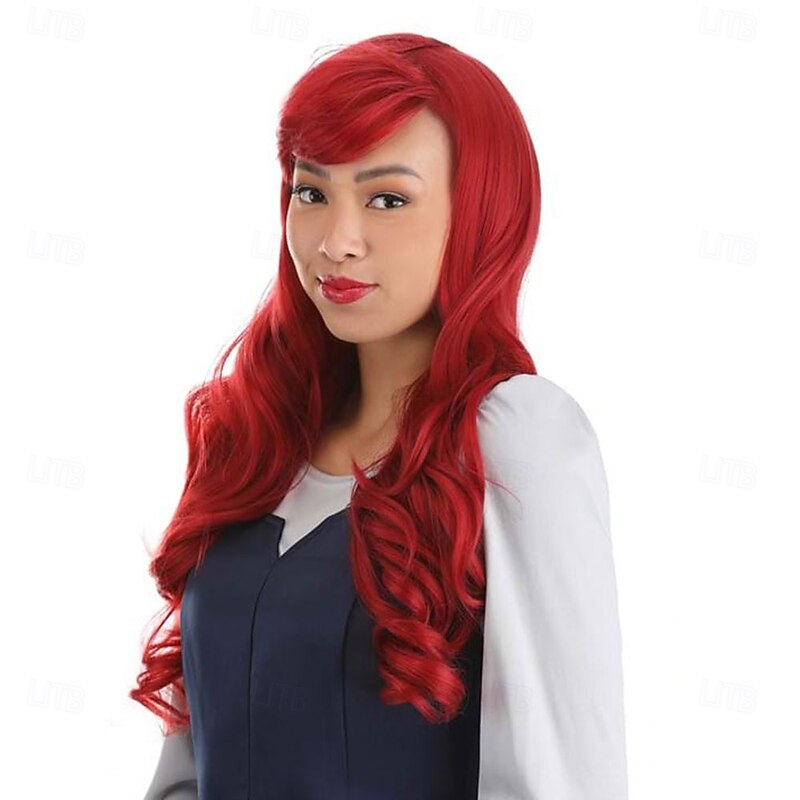 The Little Mermaid Ariel Wig for Women – Long Red Synthetic Hair, Perfect for Halloween, Cosplay & Princess Costumes3