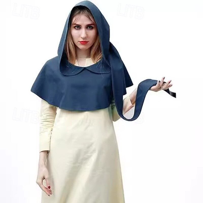 Retro Vintage Medieval Renaissance Cape Hooded Shawls Viking Ranger Fancy Dress Women's Viking Halloween Carnival Performance Party LARP Adults Shawl2