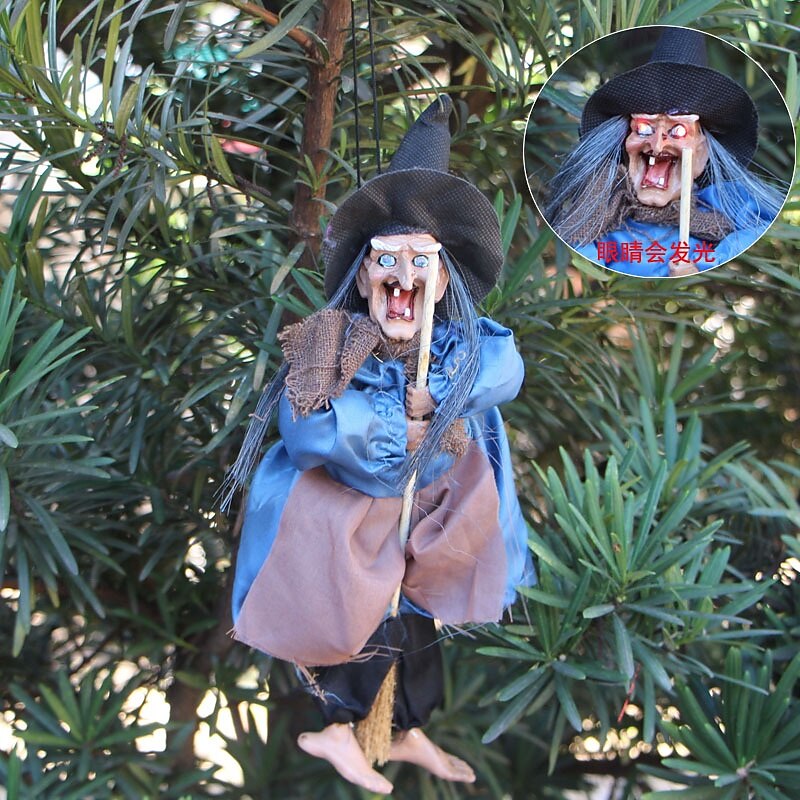 Halloween Ghost Festival Witch Figurine Hanging Doll DIY Decor Pendant Party Haunted House Props Ornament Garden Bar Decor3