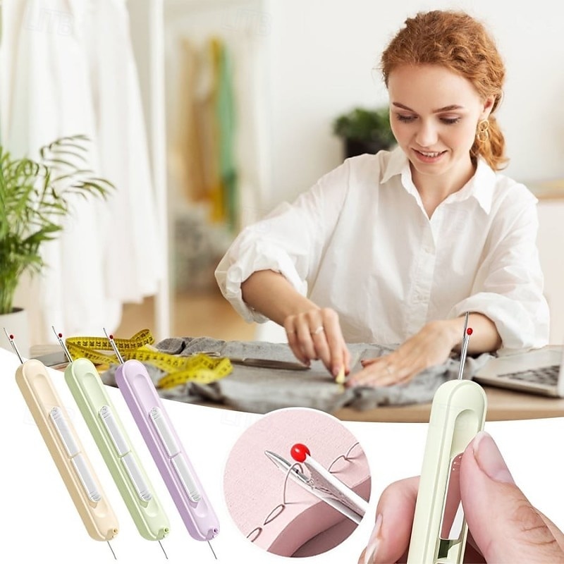 2-in-1 Needle Threader & Seam Ripper Tool for Sewing, Multifunctional Thread Picker and Unpicker, Hand Sewing Aid for Elderly, Household Manual Sewing Accessory
