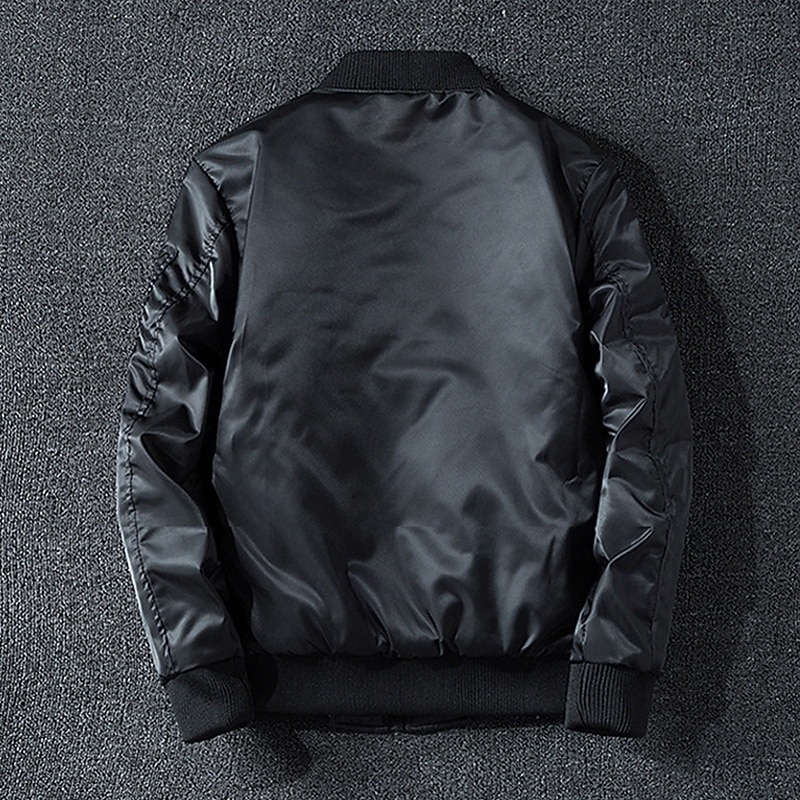 Men's Faux Leather Jacket Bomber Jacket Biker Jacket Motorcycle Jacket Vacation Daily Windproof Warm Pocket Spring Fall Letter Fashion Classic Stand Collar Regular Black Army Green Dark Blue Jacket2