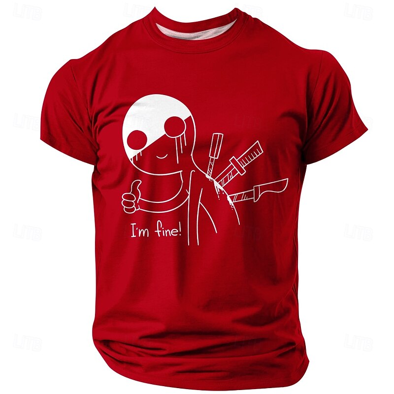 Men's Cartoon Funny Slang T Shirt Short Sleeve T shirt 3D Print Crew Neck Shirt Fashion Daily Basic Street Casual Daily Black Red Blue Summer Spring All Seasons Clothing Apparel S M L XL XXL XXXL2