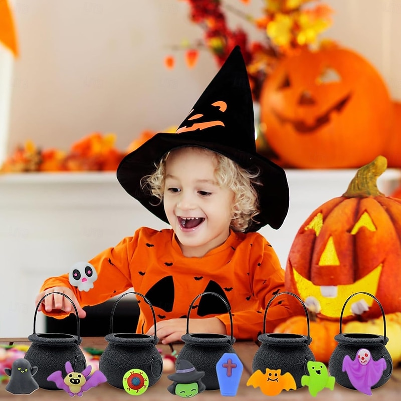 24/48 Pcs Halloween Mochi Squishy Toys with Gift Box Mini Kawaii Mochi Squeeze Toy Stress Reliever Anxiety Packs for Kids Party Favors Halloween Miniatures Halloween Treat Bags Gifts4