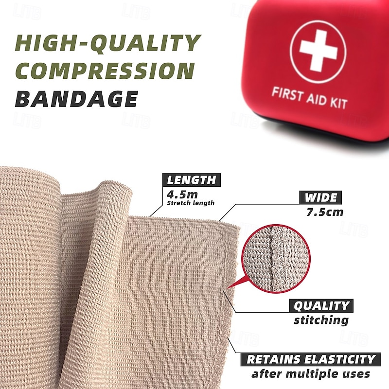 1pc High Elastic Bandage, Comfortable Emergency Bandage for First Aid, Outdoor Emergency Rescue, Wound Care2