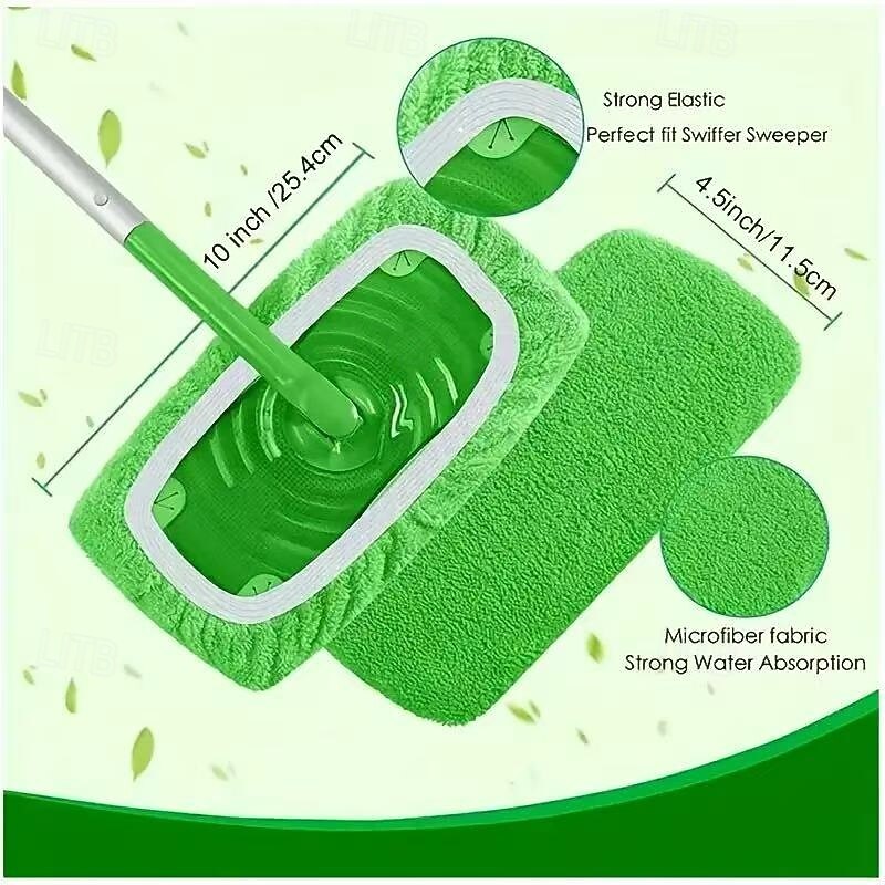 8pcs Washable Mop Replacement Pads for Flat Mops(Mop Not Included), Durable Reusable Mop Heads for Dry and Wet Use, Easy to Clean, Cleaning Supplies, Back to School Essentials3