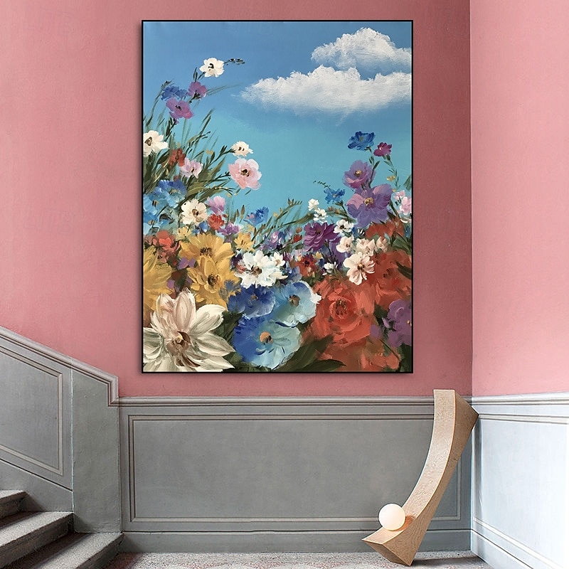 Handmade Oil Painting Canvas Wall Art Decoration Modern Spring Healing Department Flower Scenery for Home Decor Rolled Frameless Unstretched Painting2