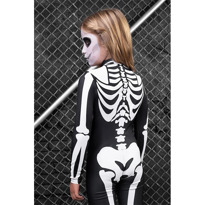 Skull Skeleton Bodysuit Halloween Group Couples Costumes Full Body Catsuit Scary Costume Men's Women's Boys' Kid's Adults' Performance Party Club Halloween Carnival Day of the Dead Easy3