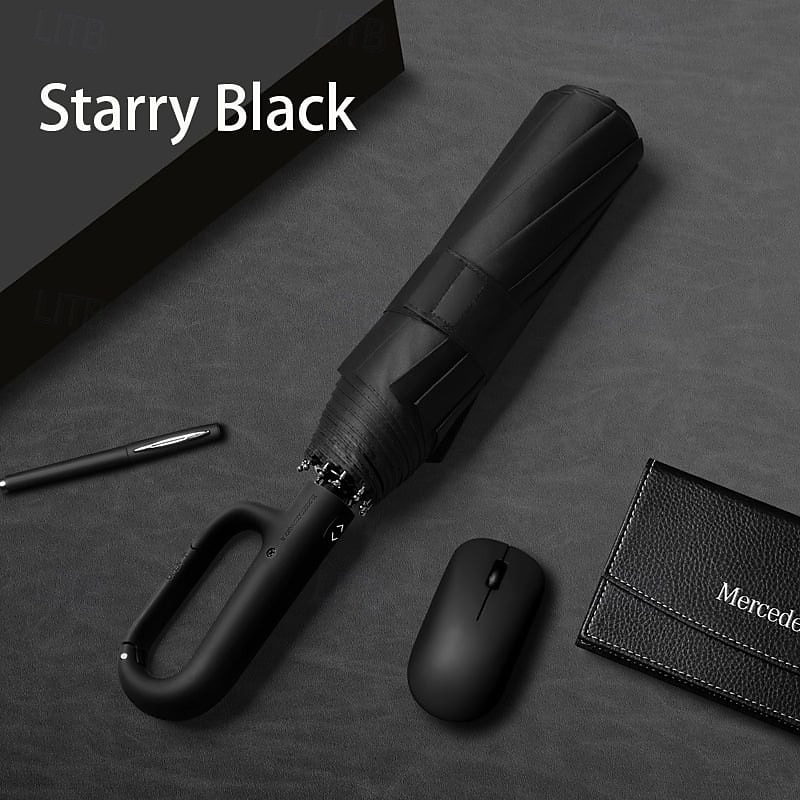 Folding Sun Umbrella For Both Rain And Sunshine Extra Large Windproof Three-Fold Canopy Thickened UV Protection Travel Parasol with Ring Buckle for Outdoor Use