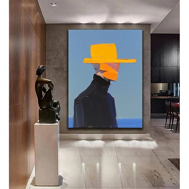 Handmade Oil Painting Canvas Wall Art Decoration Simple Abstract Figure Portrait for Home Decor Stretched Frame Hanging Painting/Rolled Frameless Unstretched Painting2