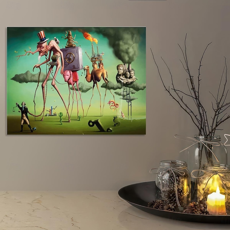 1pc Surrealism Canvas Print Poster  A Bad Society Artwork Wall Painting For Bathroom Bedroom Office Living Room Wall Decor Home Decoration No Frame3