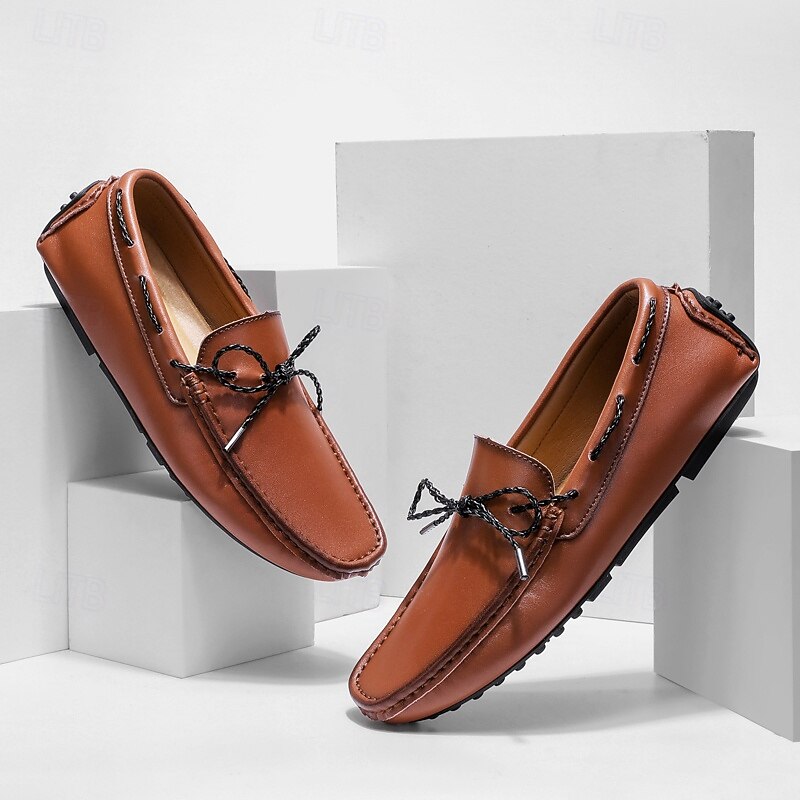 Brown  Moccasins for Men – Classic Slip-On Shoes with Hand-Stitched Details, Suitable for Casual and Formal Occasions4