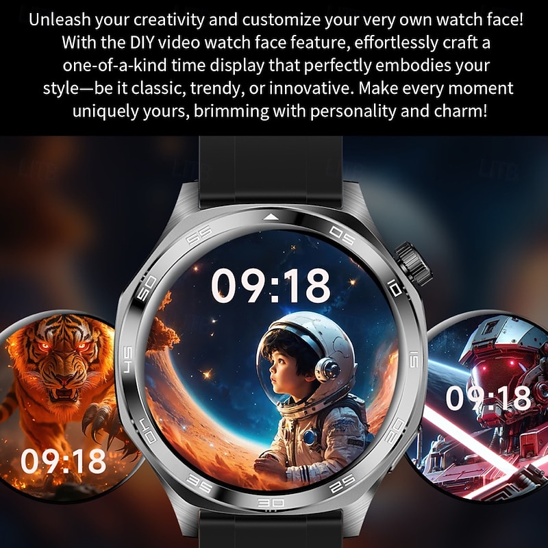 Smart Watch 1.46 inch Smartwatch Fitness Running Watch Bluetooth Pedometer Call Reminder Activity Tracker Compatible with Android iOS Men Long Standby Waterproof Media Control IP 67 22mm Watch3