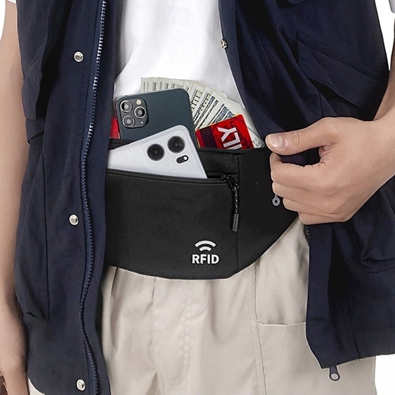 Waist Pouch Bag Running Belt Fanny Pack Sport Waist Pack for Marathon Jogging Running Sports Bag Lightweight Water Resistant Anti-theft Zipper Nylon Men's Women's Running Bag