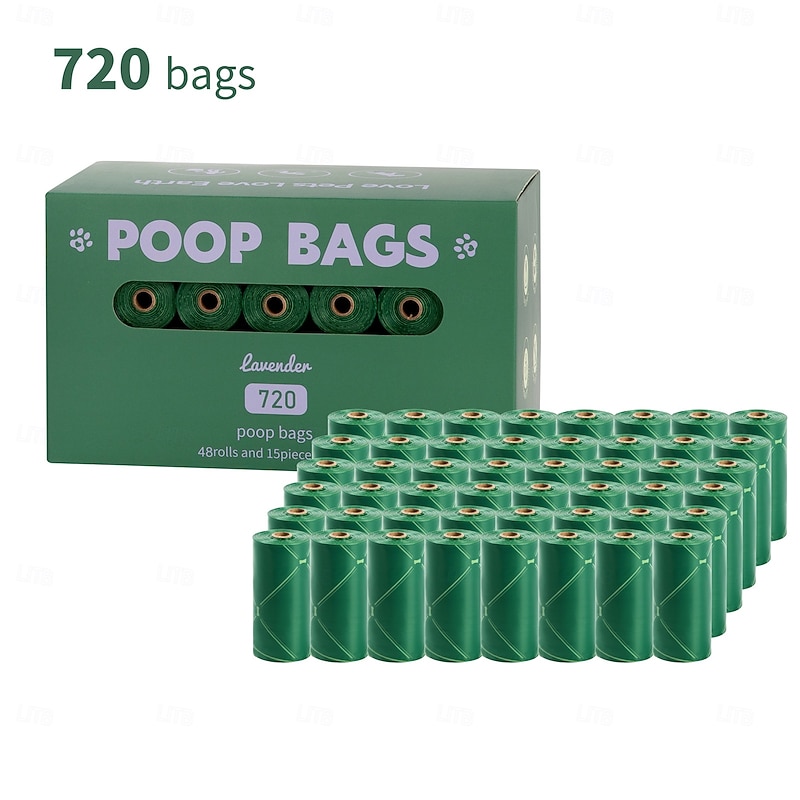 New Environmentally Friendly Recyclable Dog Poop Bag Portable Storage Bag With Hands-Free Clip Pet Waste Bag 48 Rolls4