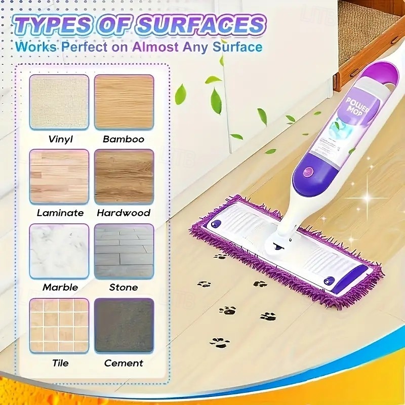 4/6Pcs Detachable Mop Pads – Purple Washable and Reusable Synthetic Fiber Mop Refills, Ideal for Home Cleaning, Kitchen Use, and Back to School Supplies4