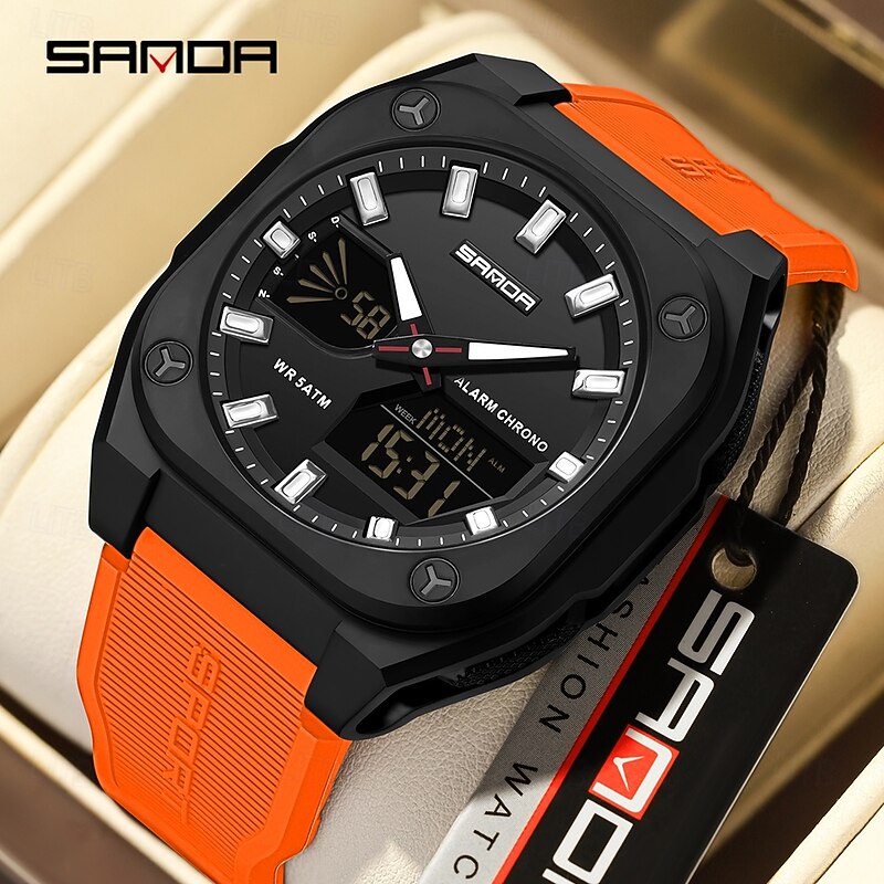 SANDA 6268 Sports Electronic Watch Men Multifunction Outdoor Students Wristwatch Alarm Clock Waterproof Luminous Digital Watches3