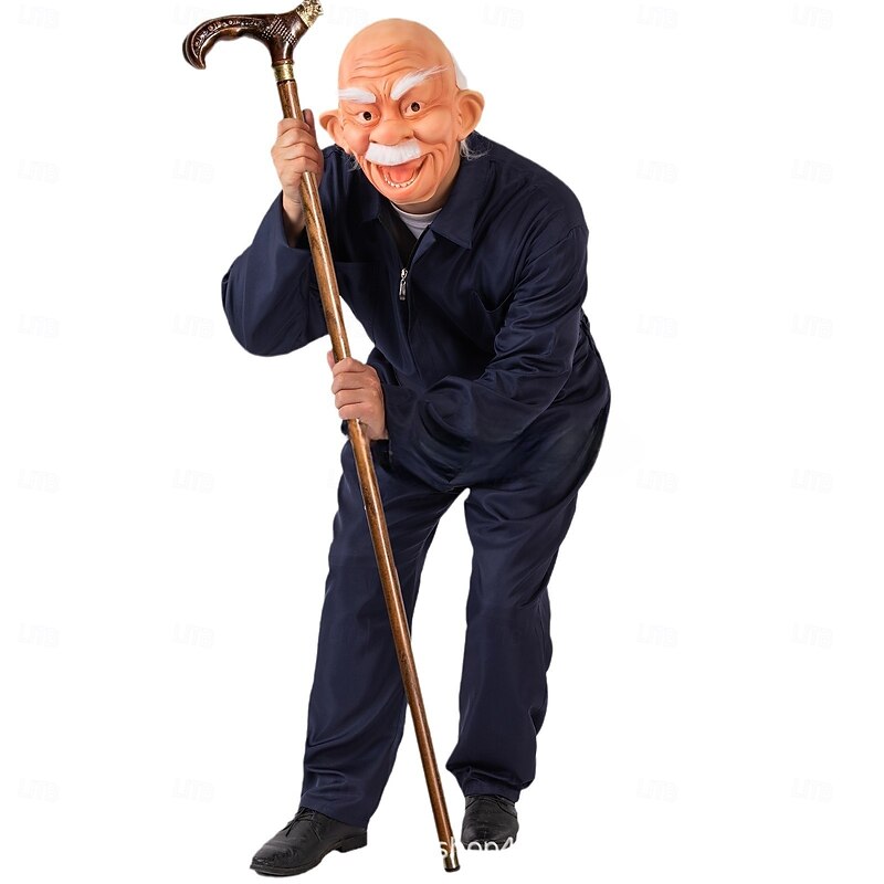 Halloween Old Man Mask For Adults Realistic Scary Costumes Latex Face Mask, Creepy Grandpa Full Head Mask for Halloween Party, Haunted House, Cosplay, Prank Props2