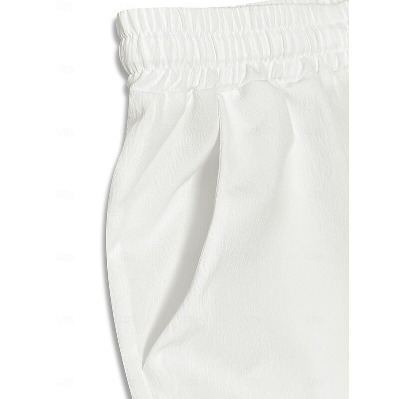 Women's Chinos Vintage Basic Casual Full Length High Waist Solid Color Printing Comfy Soft Comfortable Inelastic Formal Vacation Street Black White Summer Spring Fall Regular Fit4