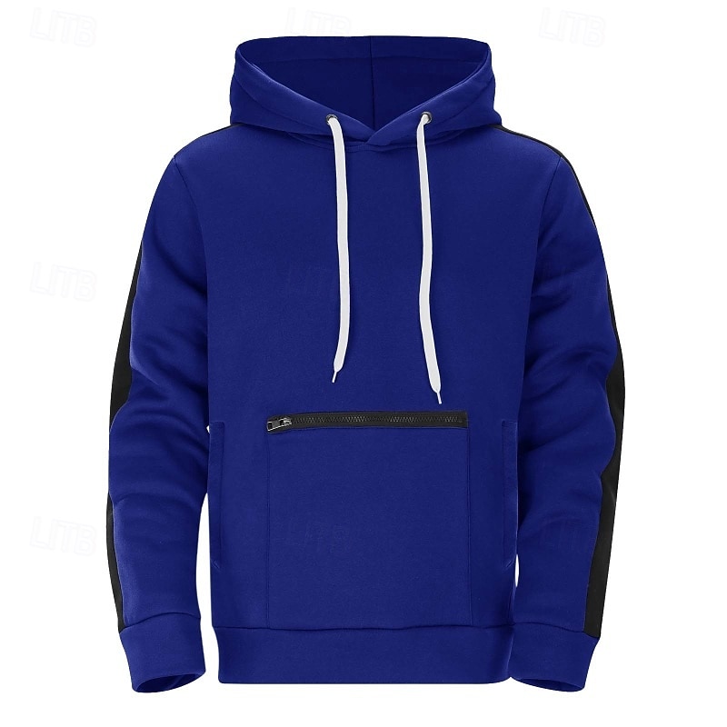 Men's Hoodie Fleece Hoodie Army Green Burgundy Navy Blue Royal Blue Purple Hooded Color Block Patchwork Color Block Sports & Outdoor Casual Daily Streetwear Cool Designer Spring &  Fall Clothing4