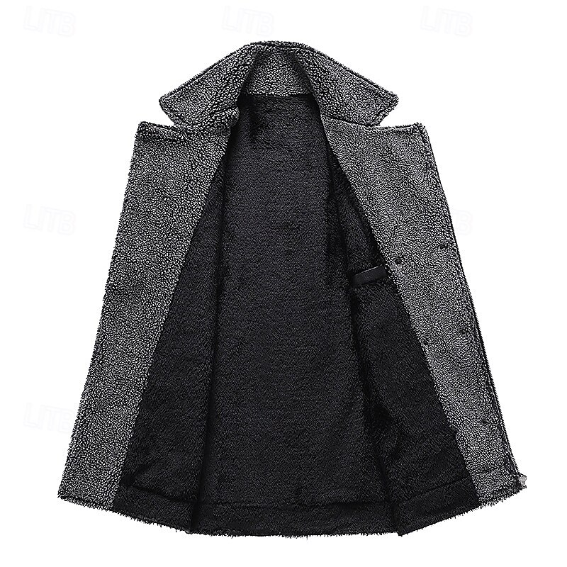 Men's Faux Leather Jacket Motorcycle Jacket Outdoor Windbreaker Fleece Collar Fall Winter Solid Color Punk Active Short Black Burgundy Jacket3