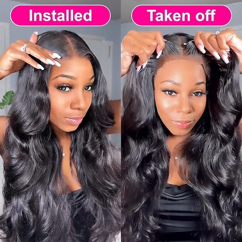 Wear and Go Glueless Wig Human Hair Pre Plukced Pre Cut 4x4 HD Body Wave Lace Front Wigs Human Hair 180% Density Wigs with Baby Hair Brazilian Virgin Human Hair4