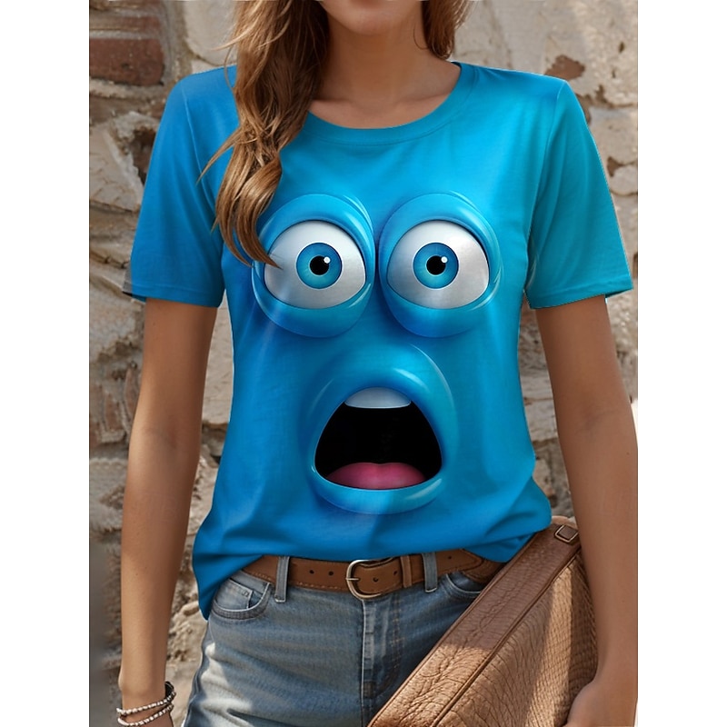 Women's T Shirt Graphic Animal Vintage Stylish Classic Short Sleeve Crew Neck Round Neck Regular Tops Daily Weekend Print Black White Yellow Red Blue Summer Spring