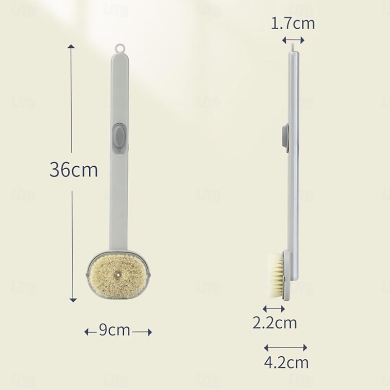 2 Pack Long Handle Bath Massage Cleaning Brush – Soft Bristle Japanese-Style Back Scrubber for Mud Bath & Skin Protection, Durable and Safe Bathroom Accessory4