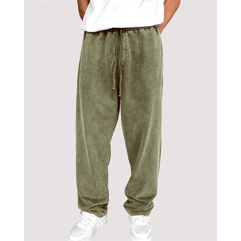 Men's Athletic Pants Sweatpants Joggers Trousers Pocket Elastic Waist Drawstring Plain Comfort Sports Outdoor Daily Fashion Casual Grass Green Light Green Micro-elastic4