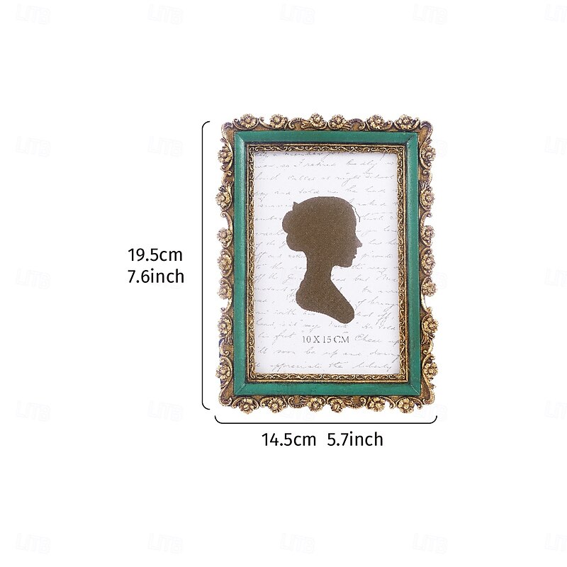 Resin 3D Begonia Pattern Photo Frame, Rectangular Tabletop Picture Frame for Home Decor and Photography Props, Elegant Display Frame for Family Photos and Room Decoration2