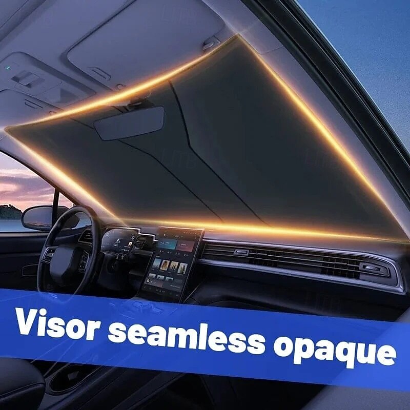 Windshield Sunshade Foldable Sun Shield Universal Car Sun Visor Thickened Heat Insulation Reflective Cover Front Window UV Protection Sun Block Curtain