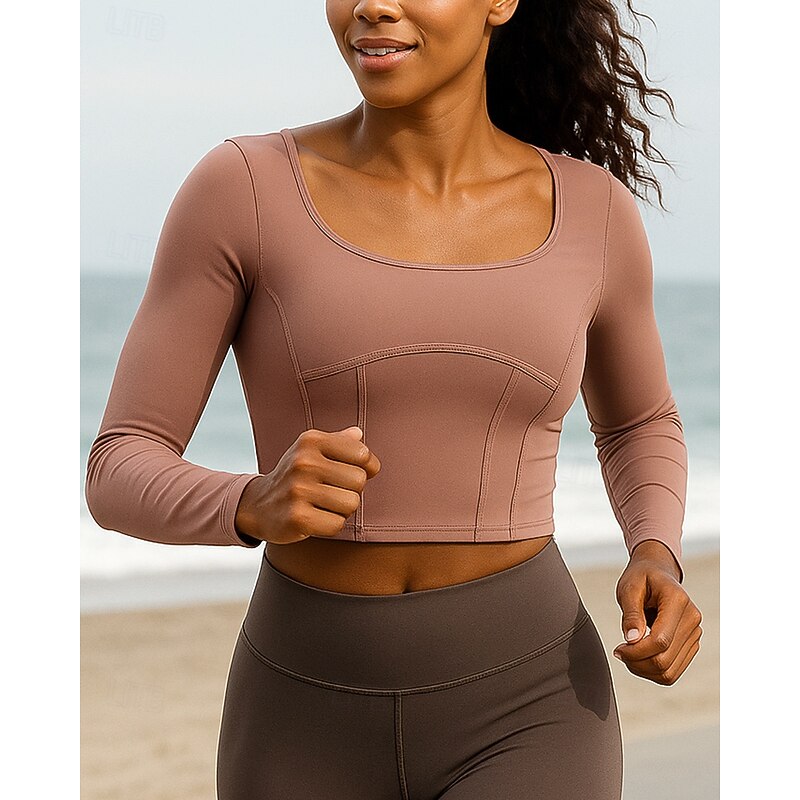 Women's Running Top Sports Sweatshirt Long Sleeve Top Athleisure Breathable Outdoor Running Yoga Sportswear Activewear Black White Pink3