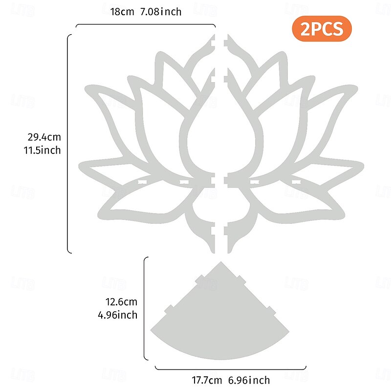 DIY Floating Shelf, Black/White Minimalist Lotus Wall-Mounted Display Rack, Candle Holder Storage Shelf, Home Decor Corner Shelf (Nails Not Included)3