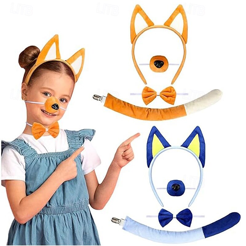 Blue Dog Bingo Party Costume Adventure Movie Cute Movie Cosplay for Boys' Girls' Kid's Halloween Carnival World Book Day Performance Educational Dress Up School Event Dress Up
