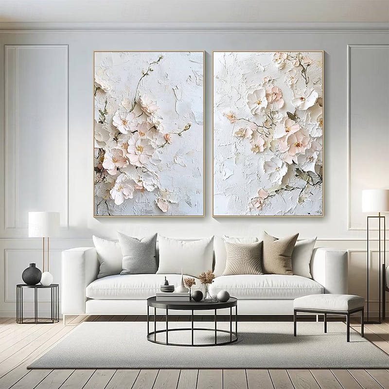 Mintura Handmade 3D Texture Oil Paintings On Canvas Wall Art Decoration Modern Abstract Flower Picture For Home Decor Rolled Frameless Unstretched Painting4