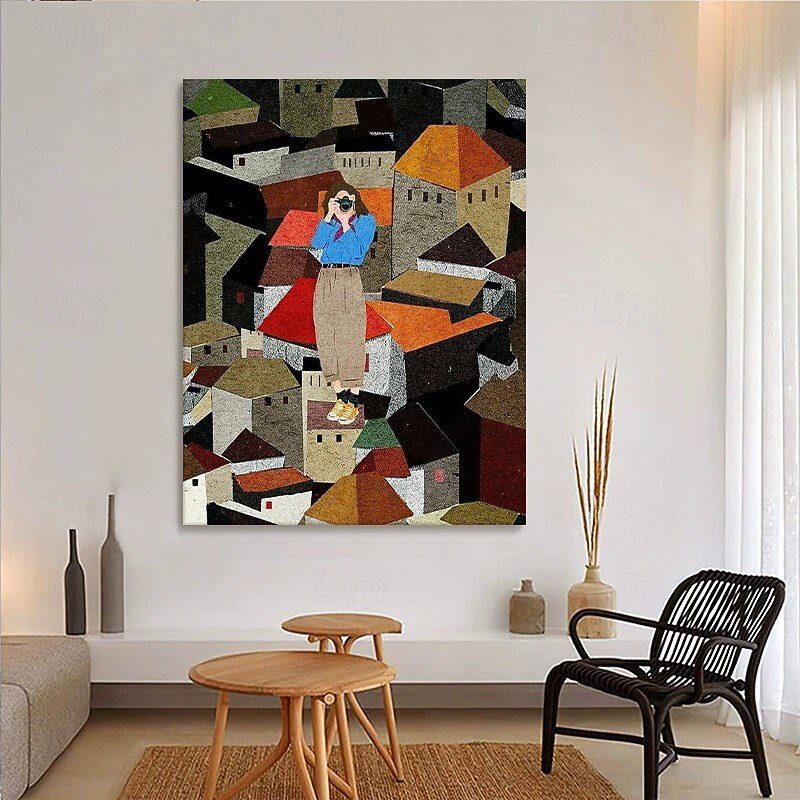 Niche Art Handmade Oil Painting Canvas Wall Decoration Architectural Landscape Cartoon Characters For Home Decor Stretched Frame Hanging Painting/Rolled Frameless Unstretched Painting3
