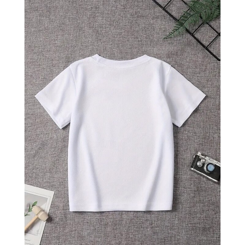 Boys' Printed T-Shirt TRALALA Shark Cartoon Graphic Short-Sleeve Top Fashion Summer Trendy and Cool Personality Tee4