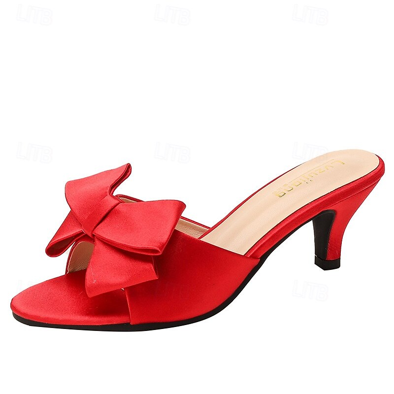 Retro Vintage 1950s 1960s Shoes Sandals Slip-on Heels Bow Fancy Dress Women's Halloween Carnival Vacation Casual Daily Retro Theme Party Adults' Shoes Spring & Summer4